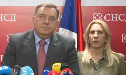 Milorad Dodik i Zeljka Cvijanovic foto RTRS printskrin