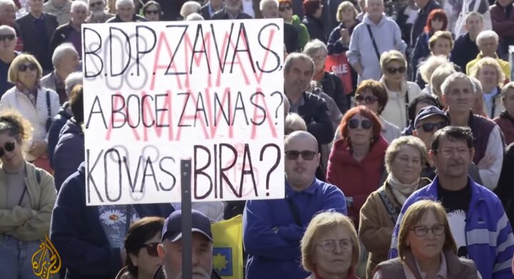 Protest penzionera zagreb Foto printskrin Al Jazeera Balkans