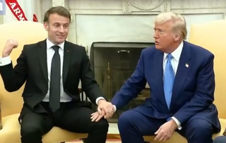 Donald Tramp i Emanuel Makron / Printskrin
