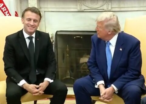 Donald Tramp i Emanuel Makron / Printskrin