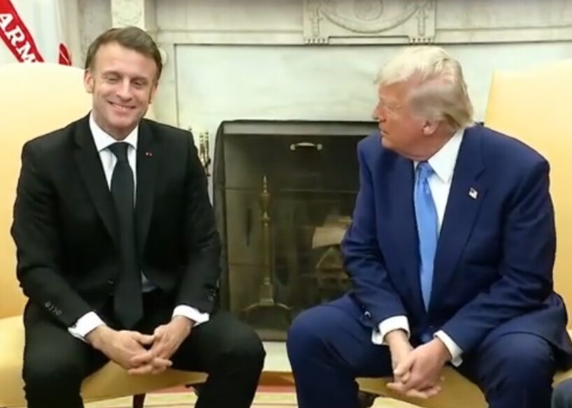 Donald Tramp i Emanuel Makron / Printskrin