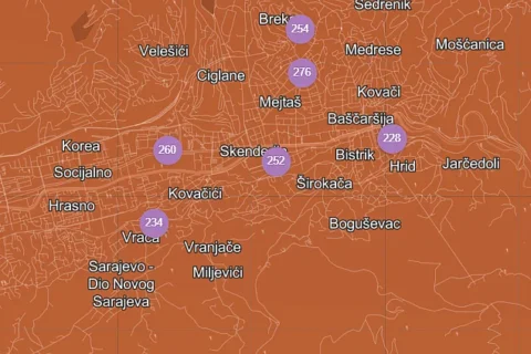 Zagađenje vazduh Sarajevo Foto Printskrin Iqair.com