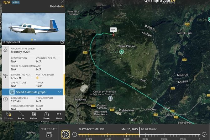 Mapa Nestao avion Foto Flightradar24
